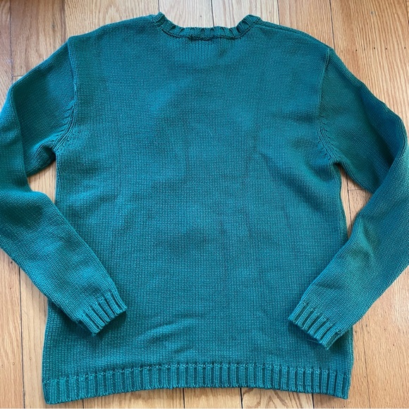 Vintage Disney Mickey Mouse Christmas Holiday Forest Green Sweater XL - Picture 4 of 6